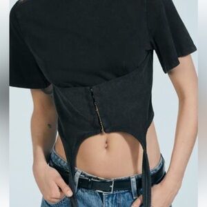 Zara Black Crop Corset Top